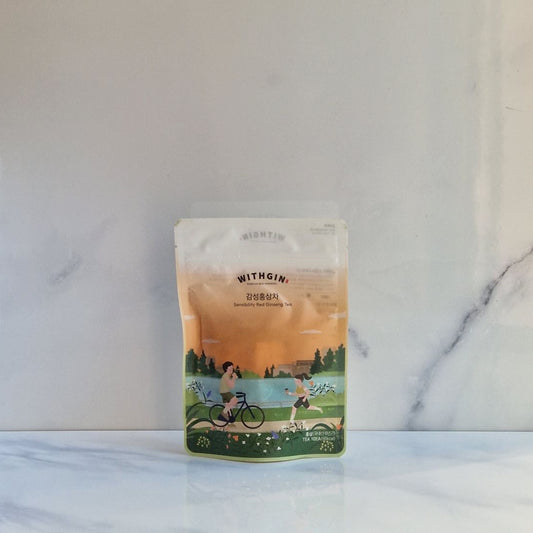 Pack de 10 sachets d’infusion coréenne au ginseng rouge – Hongsamcheonha. Thé bien-être à boire chaud ou froid.