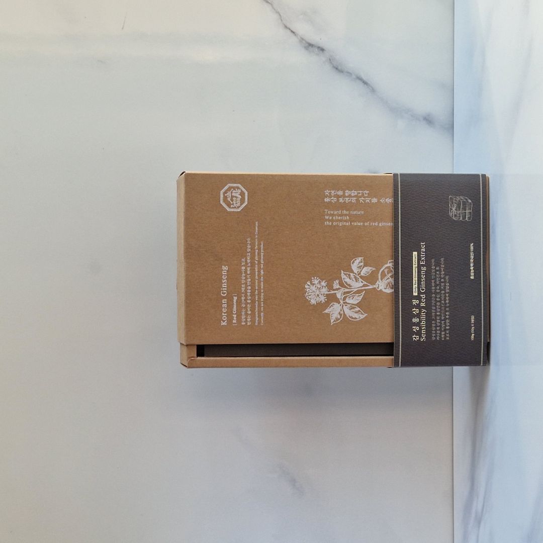 Coffret prestige de ginseng rouge coréen – Extrait 100 % ginseng, 3 pots de 50 g + cuillère doseuse – Hongsamcheonha.