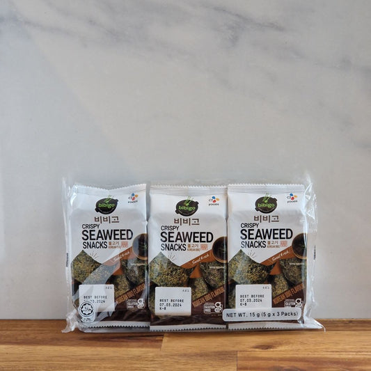 pack de 3 sachets d'algues grillées au goût bbq coréen