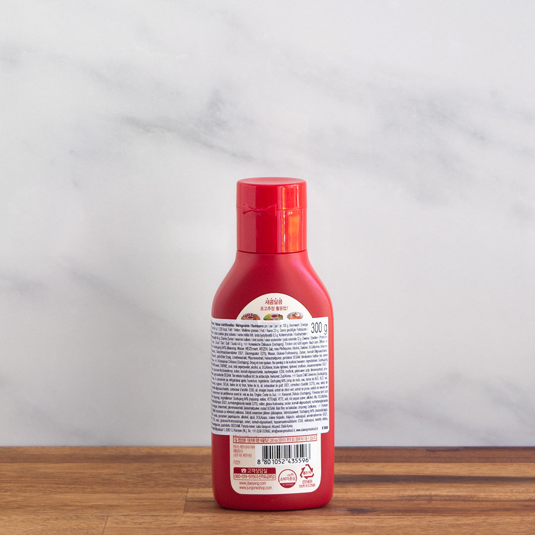 dos de la bouteille de vinaigrette coréenne