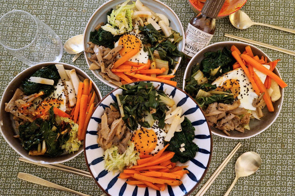 Bibimbap végétarien printanier | Aux légumes de saison et riz complet