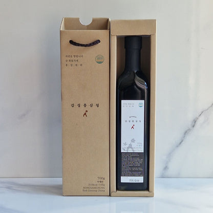 Bouteille de sirop de ginseng rouge coréen Chung – WITHGIN Sensibility – 700 g, texture épaisse, à diluer ou cuisiner. Vendu en coffret.