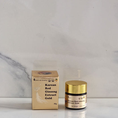 photo d'un pot et du paquet de ginseng rouge 30 grammes