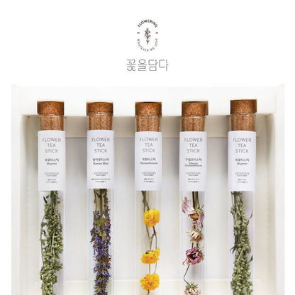 Présentation du coffret de 5 infusions de fleurs séchées