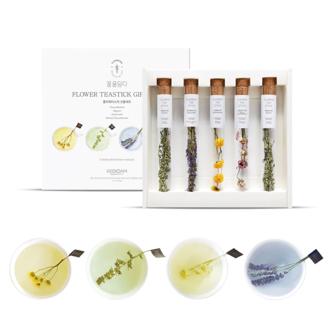 Présentation du coffret cadeau de fleurs pour infusions