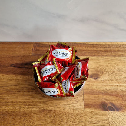 bonbons au ginseng coréen, emballés individuellement.