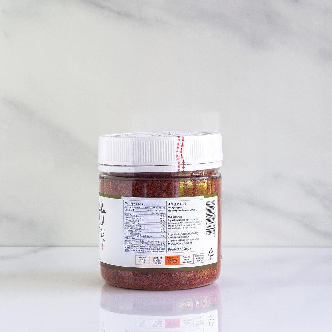 arrière du pot de piments rouges séchés