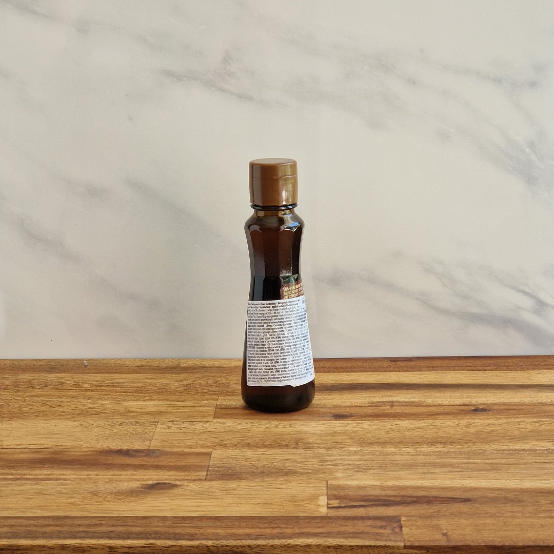 Bouteille d'huile de sésame grillé Ofood, petit format de 160ml, vu de dos