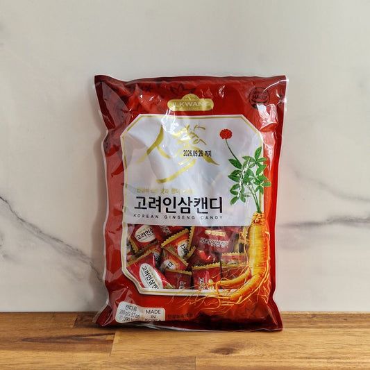 Sachet de 280g de bonbons au ginseng coréen, environ 70 bonbons emballés individuellement.