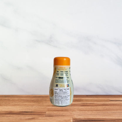 Bouteille de sauce Yondu 275 ml Sempio, étiquette végétale aux tons verts et orange avec illustrations de légumes.